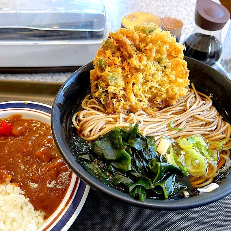 ミニカレーセットに小柱かき揚げ天(名代　富士そば　石神井公園店)