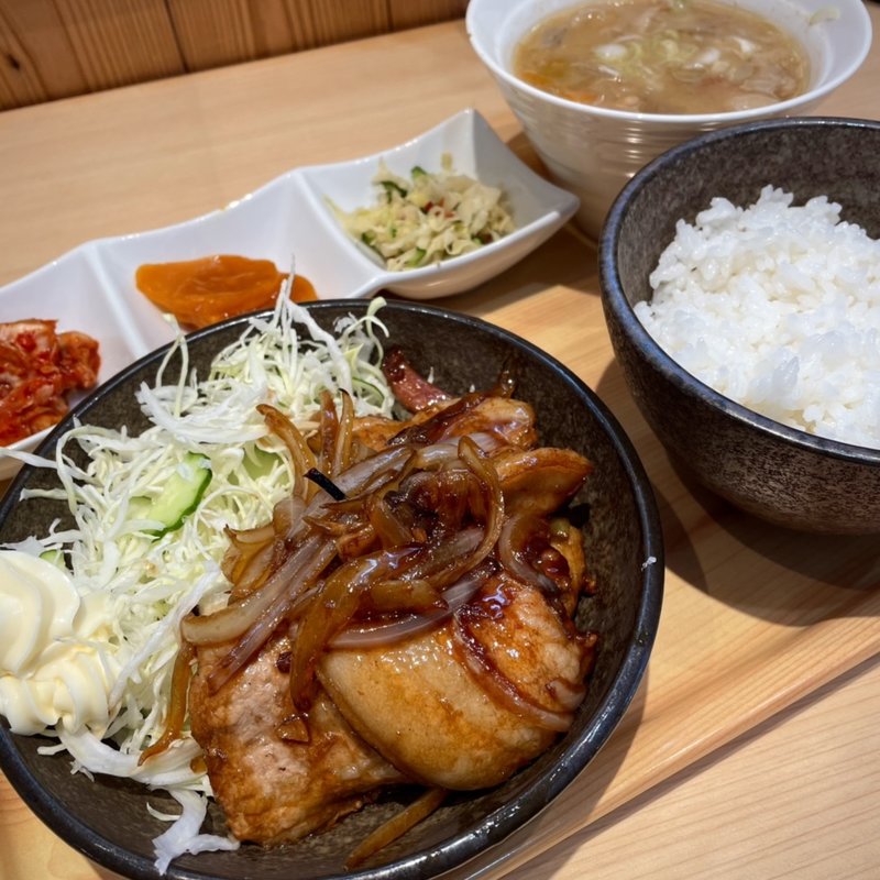 しょうが焼き定食(ぼうず食堂)