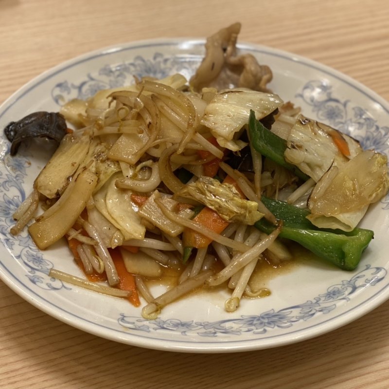 美保野ポークの肉野菜炒め(ぎょうざの満洲 川西能勢口駅店)