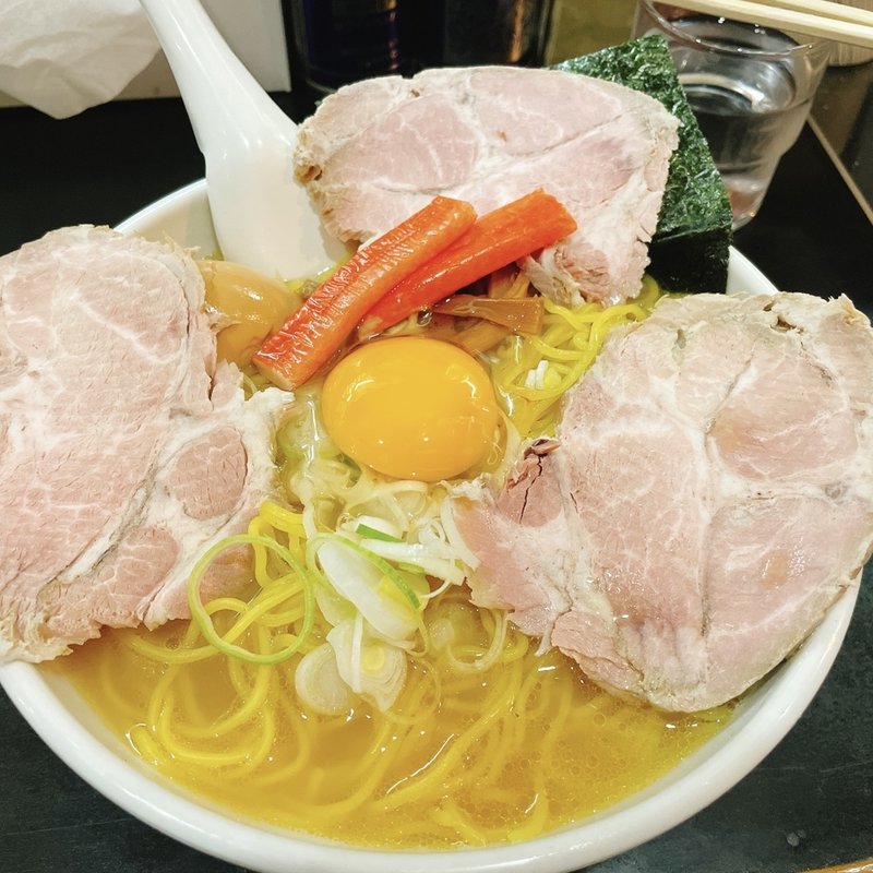 鶏白湯　つけたま、麺大盛り(一条流がんこ総本家分家荒木町)