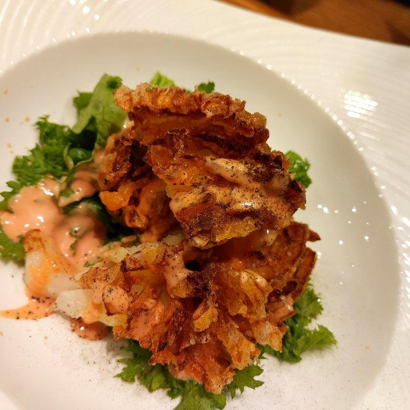 新玉ねぎのフライ(さかなや　かねなり)