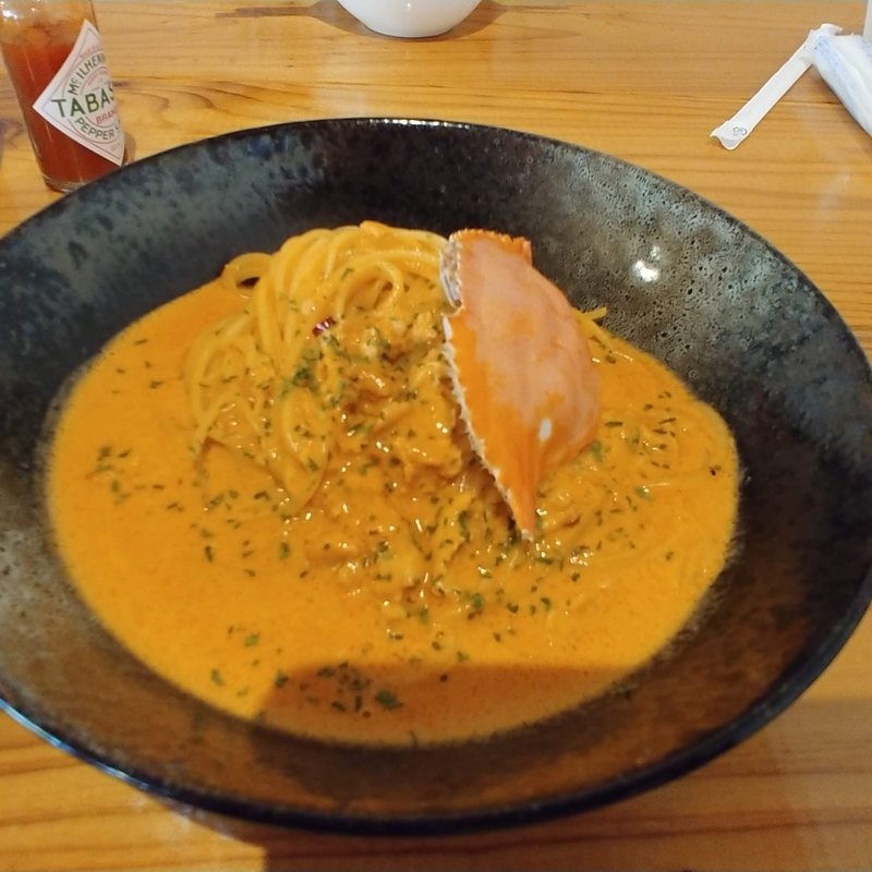 渡り蟹のトマトクリームパスタ(ます家 )