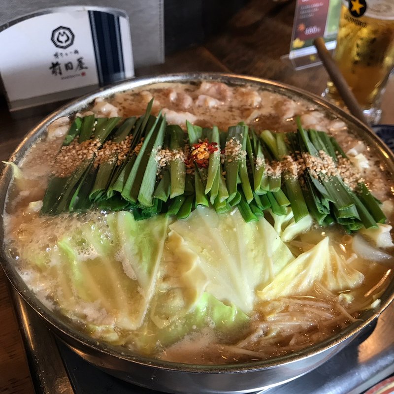 前田屋のもつ鍋しょう油味(博多もつ鍋 前田屋 大名店)