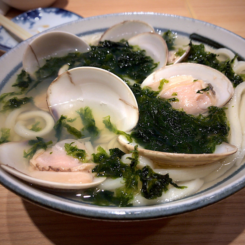 はまぐりと青さ海苔のうどん(うどん酒場 七右衛門 エスパル仙台店)