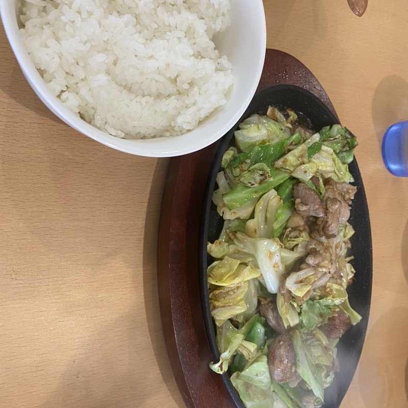 豚とせせりのミックス(辛味噌鉄板 すたみな亭)