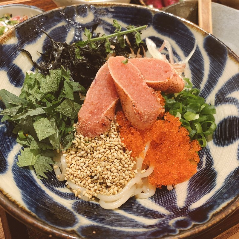 炙り明太子のお出汁スパゲティ定食(東京たらこスパゲティ)