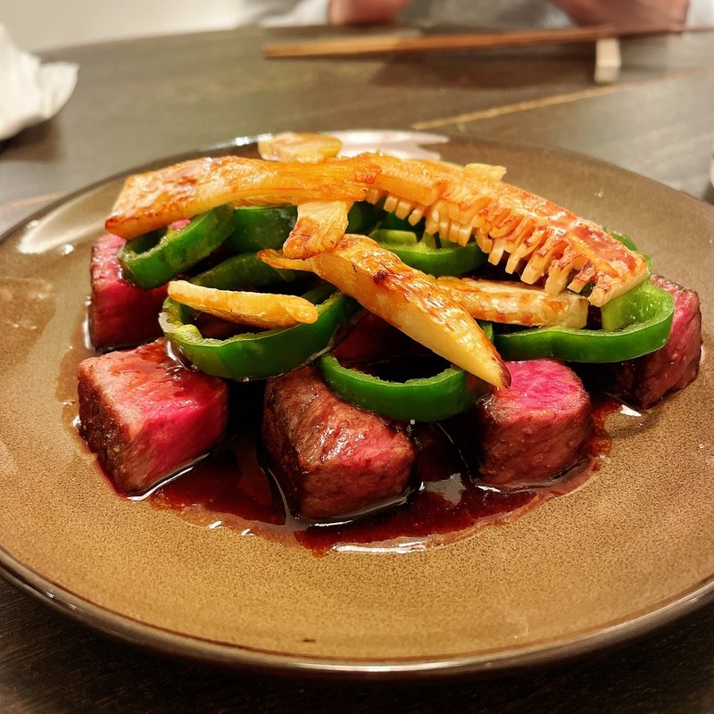 常陸牛と筍のロースト(古澤亭)