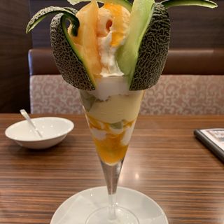 ソフトクリームメロンパフェ(本庄珈琲うふふ )