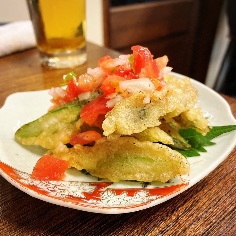 アスパラガスの天ぷら(かすがい)