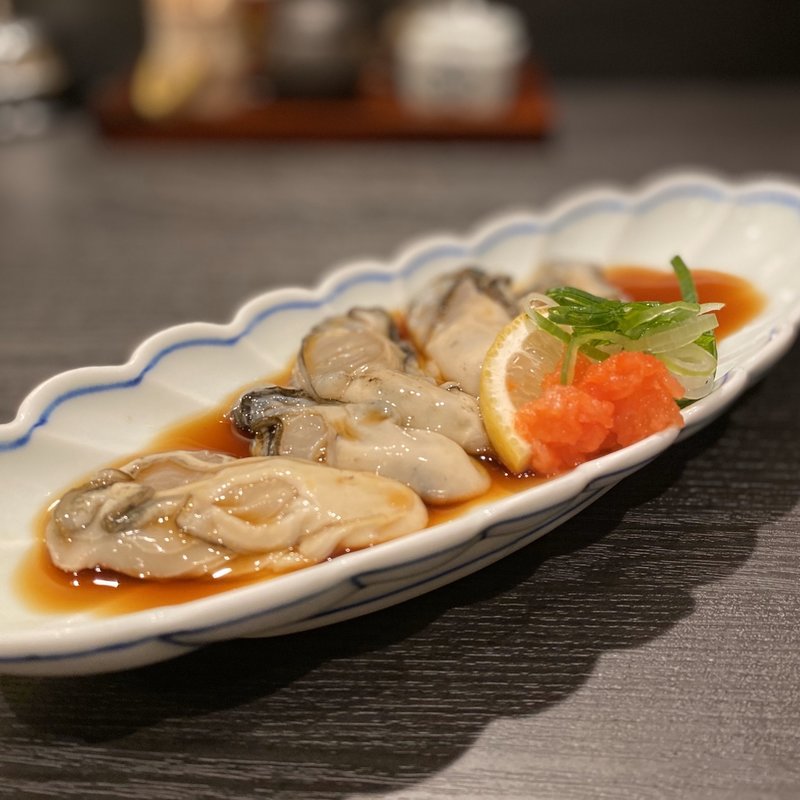 生かきポン酢(あみ焼き　天びん屋 )