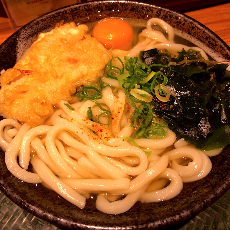 月見うどん(はなまるうどん 水道橋西口店)