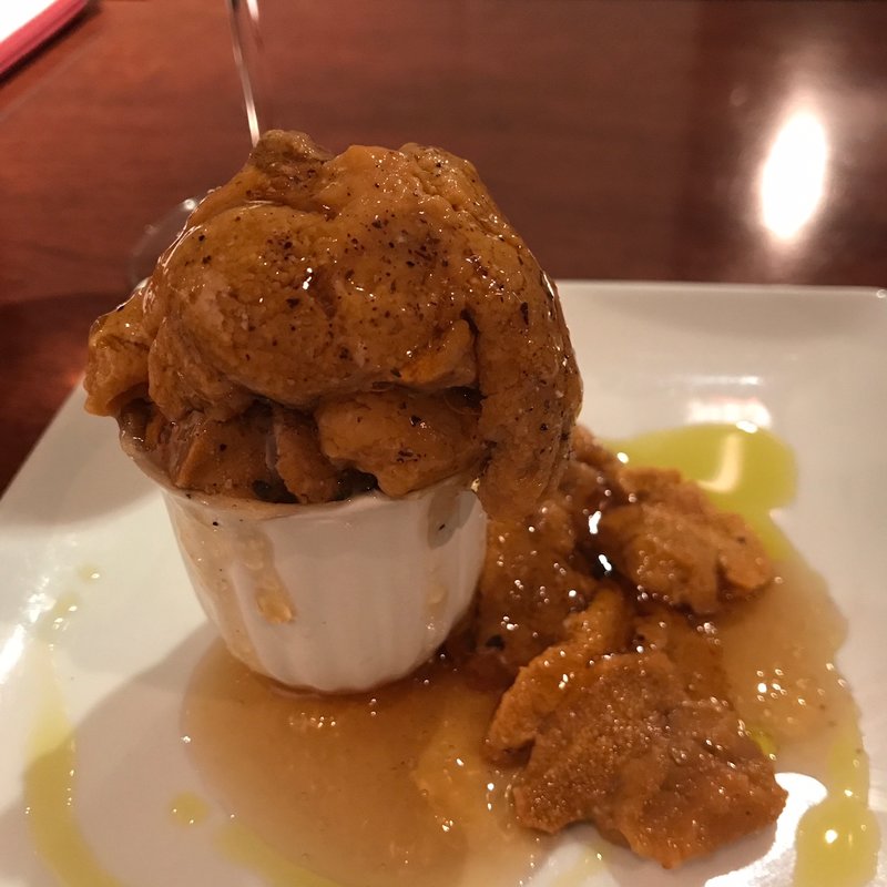 こぼれるウニのブランマンジェ(ビストロ向日葵)