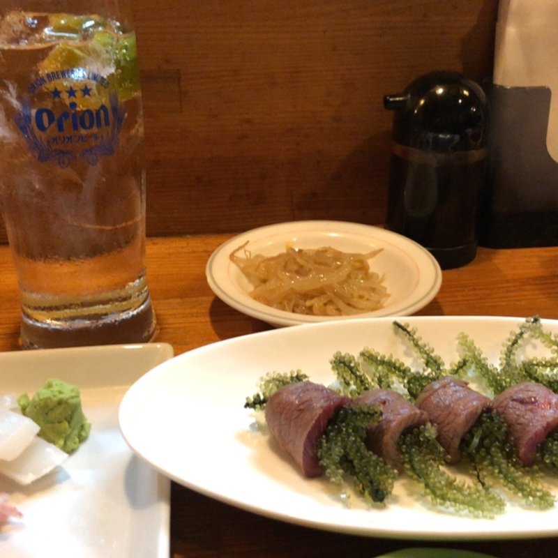 石垣牛の海ぶどう巻き(魚礁 （ぱやお）)