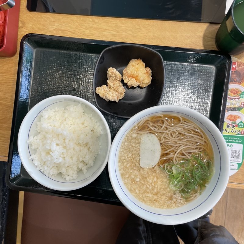 朝そば唐揚げ定食(なか卯 南塚口店 )