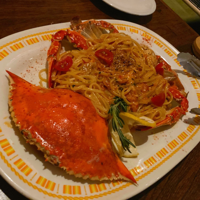 渡り蟹のパスタ(シェナ一丁目)