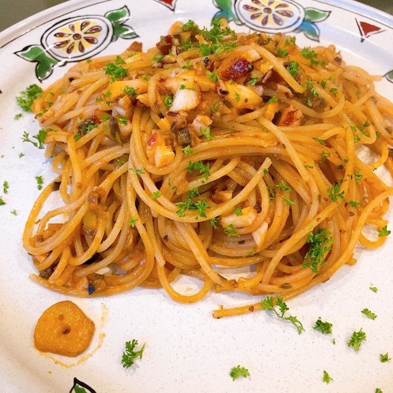 タコミンチのプッタネスカ(マンジャ・パスタ )