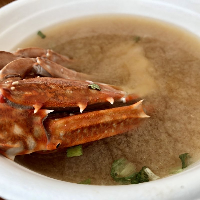 蟹の味噌汁(糸島牡蠣小屋ひろちゃんカキ)