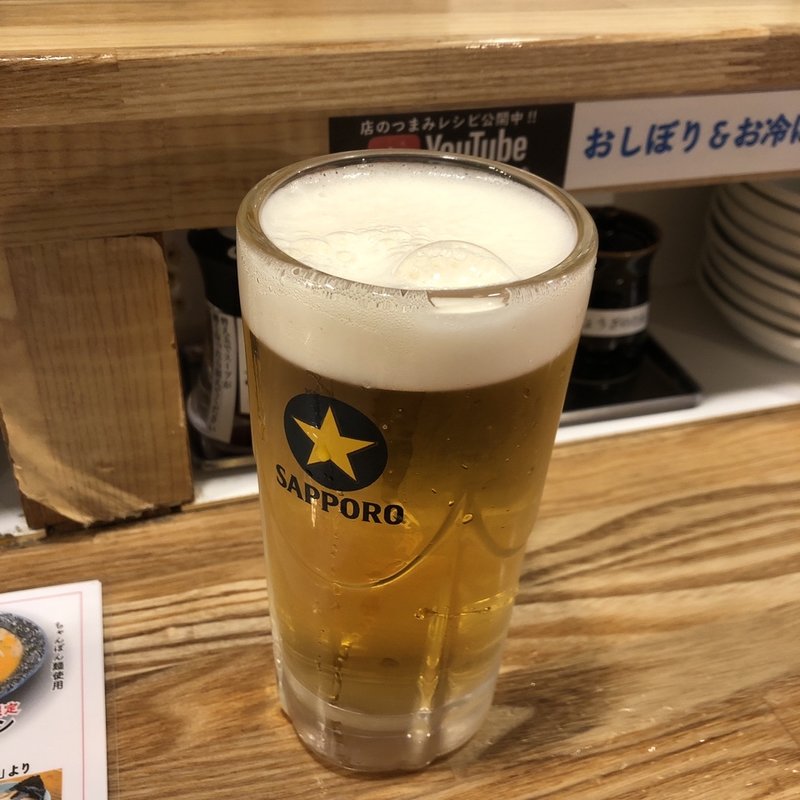 生ビール(博多ラーメン でぶちゃん 高田馬場本店)