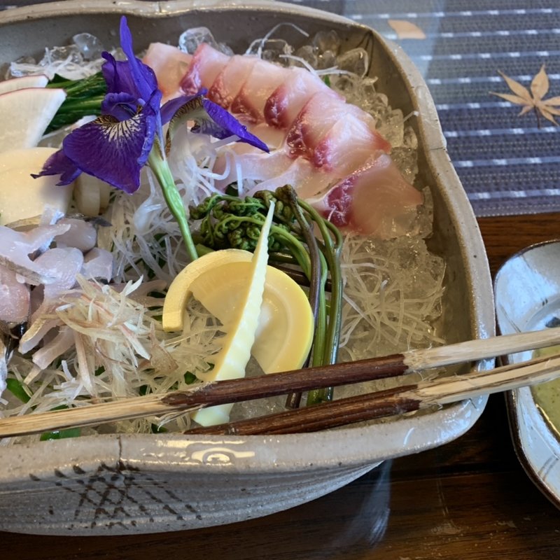 山女の背越しと鯉の洗い(飴源 （アメゲン）)