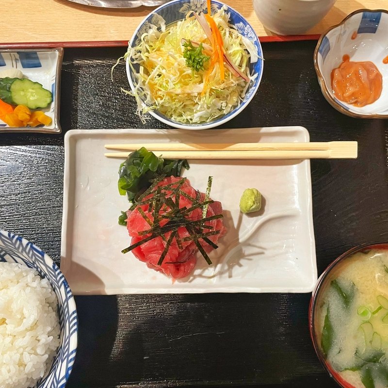 鮪の中落ち定食(深川いこい亭)