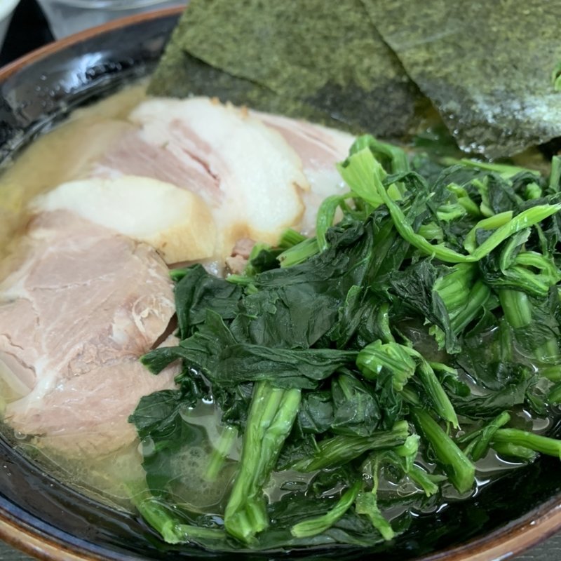 チャーシューメン中盛+ほうれん草(横浜家系らーめん 雷家)