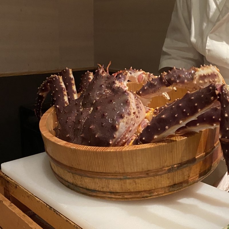 活きたらば蟹と活き毛蟹のコース(きた福　銀座店)