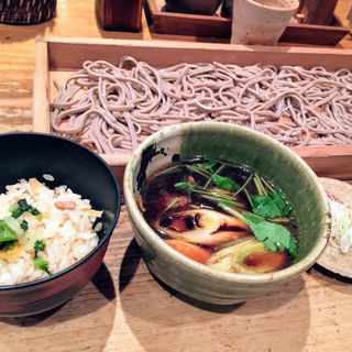 鶏汁そば切り(板蕎麦 香り家 恵比寿店)