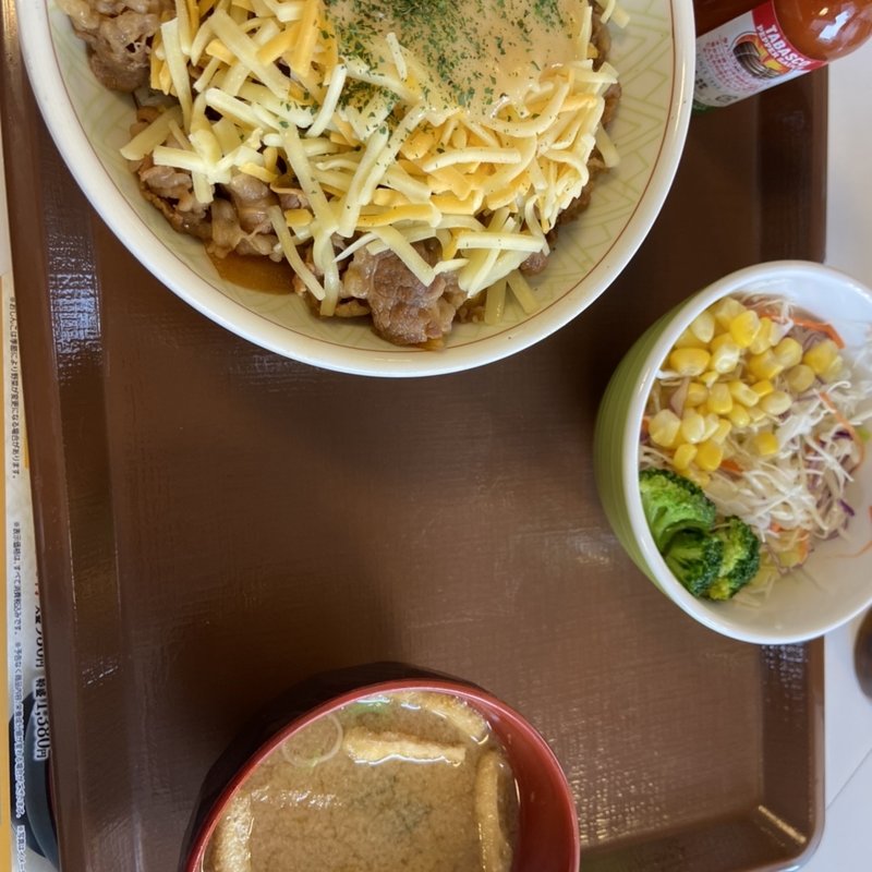 とろ〜り3種のチーズ牛丼セット（中盛）(すき家 甲州街道柴崎店 )