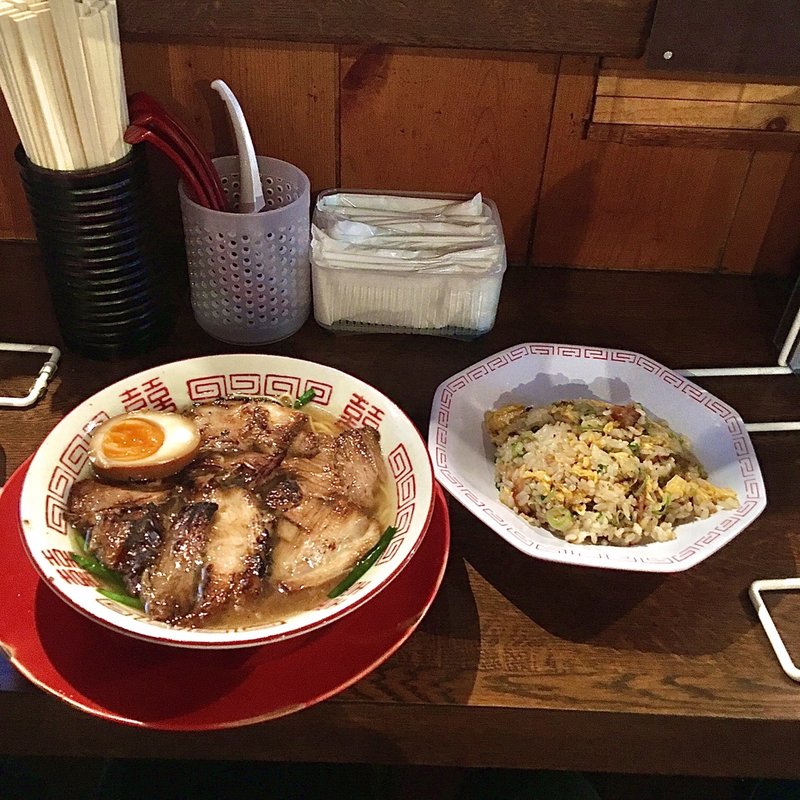 焼豚ラーメン＆半チャン(焼豚ラーメン 三條 )
