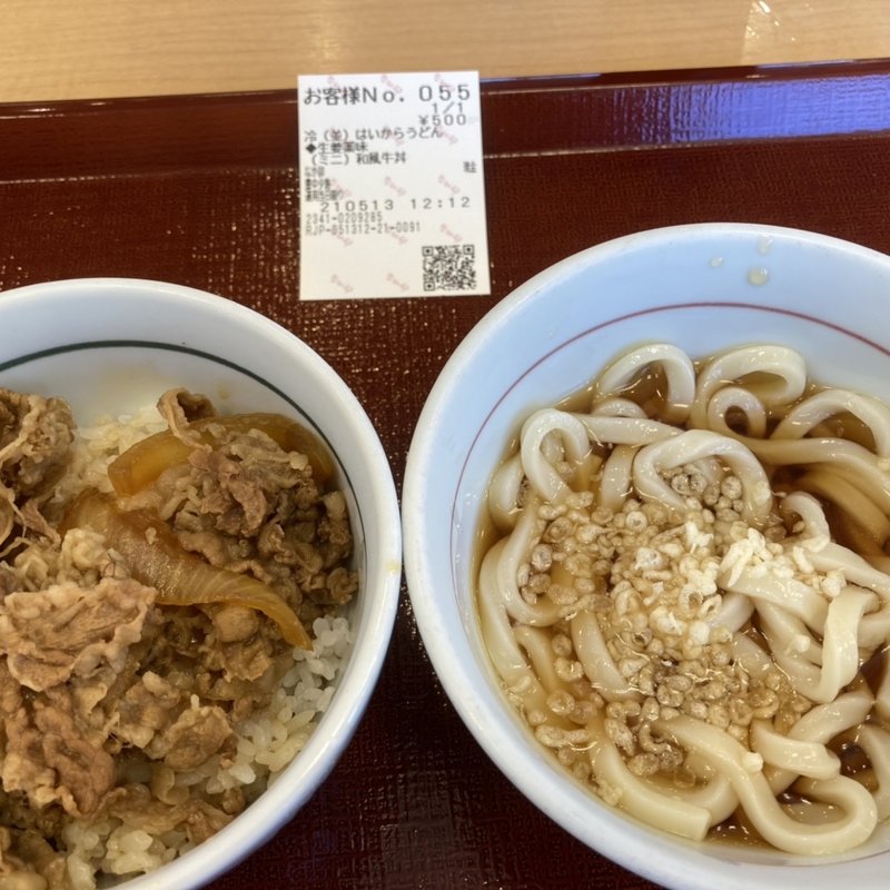 和風牛丼(ミニ)とはいからうどん(並)ランチセット(なか卯 豊中少路店 )