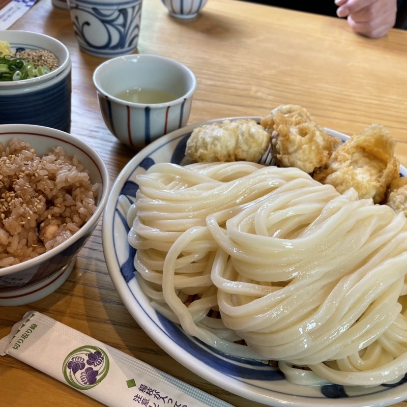 かしわ天ざるうどん(与喜饂飩 （ヨキウドン）)