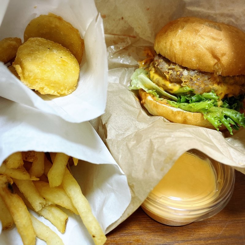 2×2ブルースターチーズバーガーポテナゲSET(BLUE STAR BURGER 中目黒店)