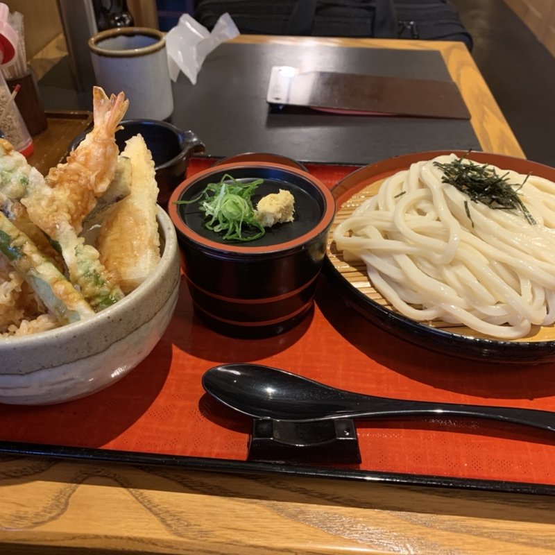 春の天丼定食(実演手打うどん 杵屋 桶川東武マイン店)