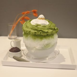 抹茶エスプーマかき氷(茶寮 和香菜)