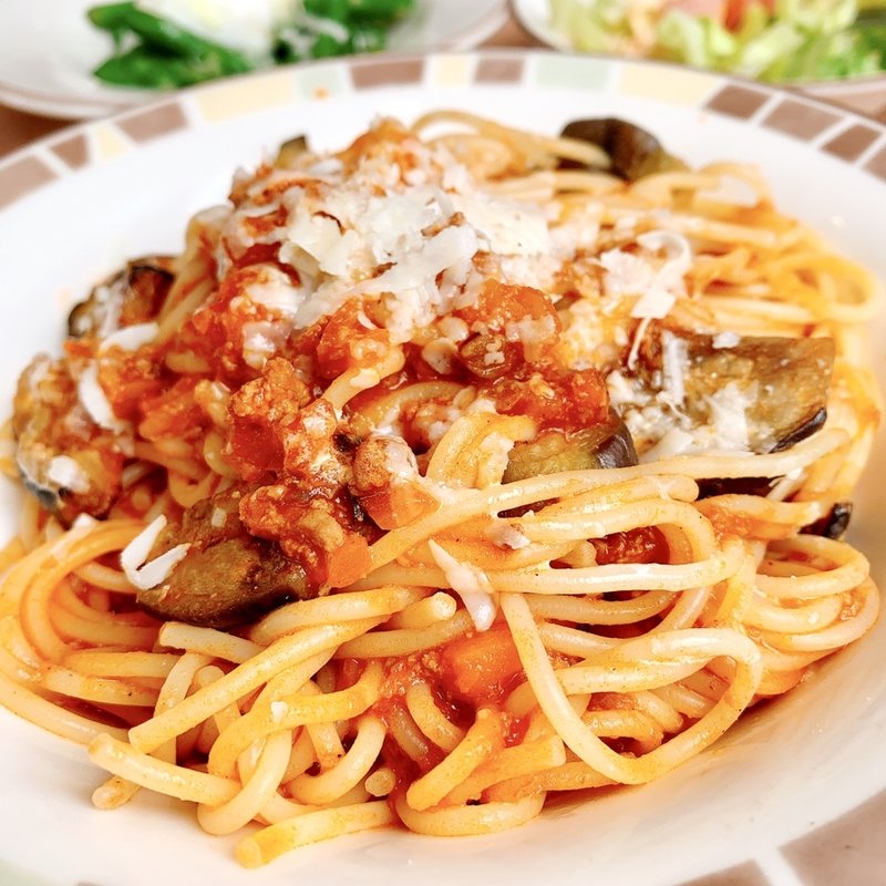 なすのミートソーススパゲティ(サイゼリヤ)