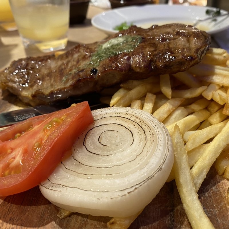 ビーフステーキ&フリットガーリックバター添え（200g）(湘南パンケーキ お台場店)