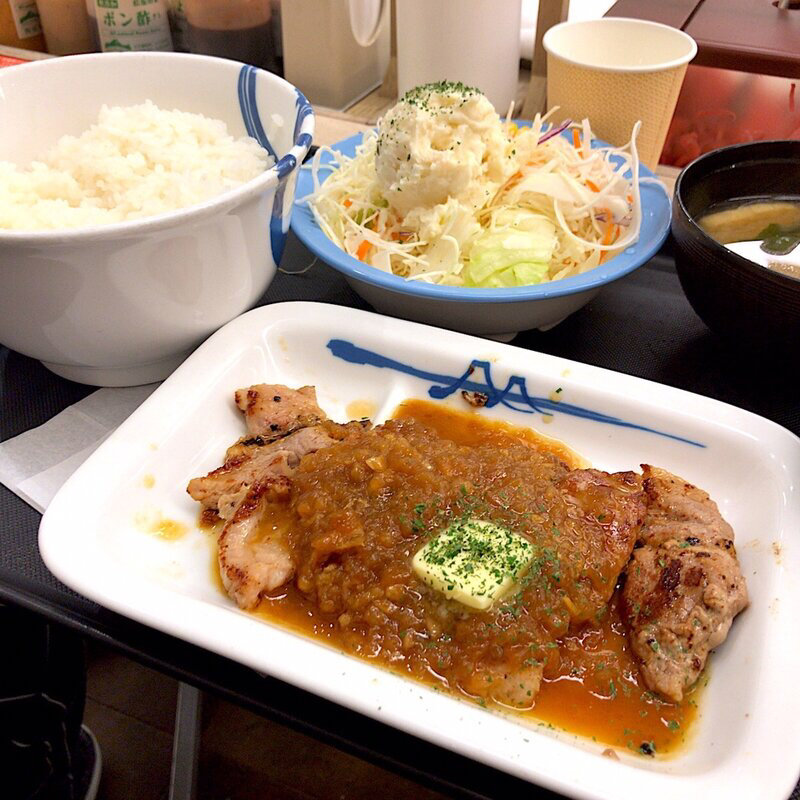 厚切りトンテキ定食シャリアピンソース ポテサラセット(松屋 仙台中央店 )