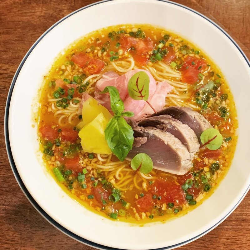 限定　初カツオの冷やしらーめん(海老丸らーめん)