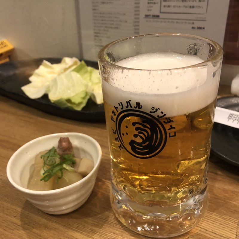 生ビール(炭火焼鳥バル JINDAIKO)