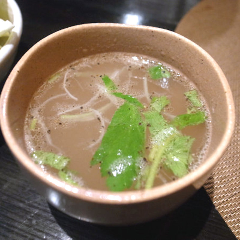 自家製鶏スープ(串焼きこうのとり)