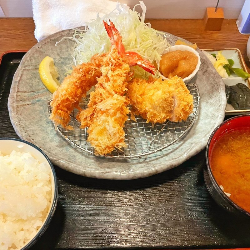 海老フライ2本&ヒレカツ(トンカツ洋食酒房フライ)