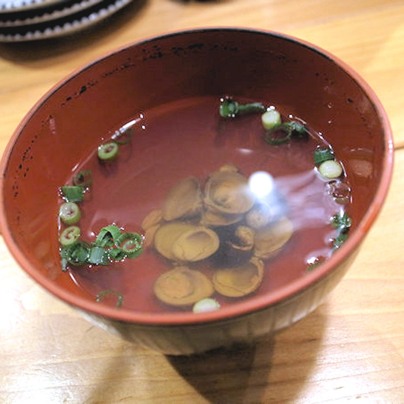 しじみのお吸い物(瓦焼き ひとたらし)