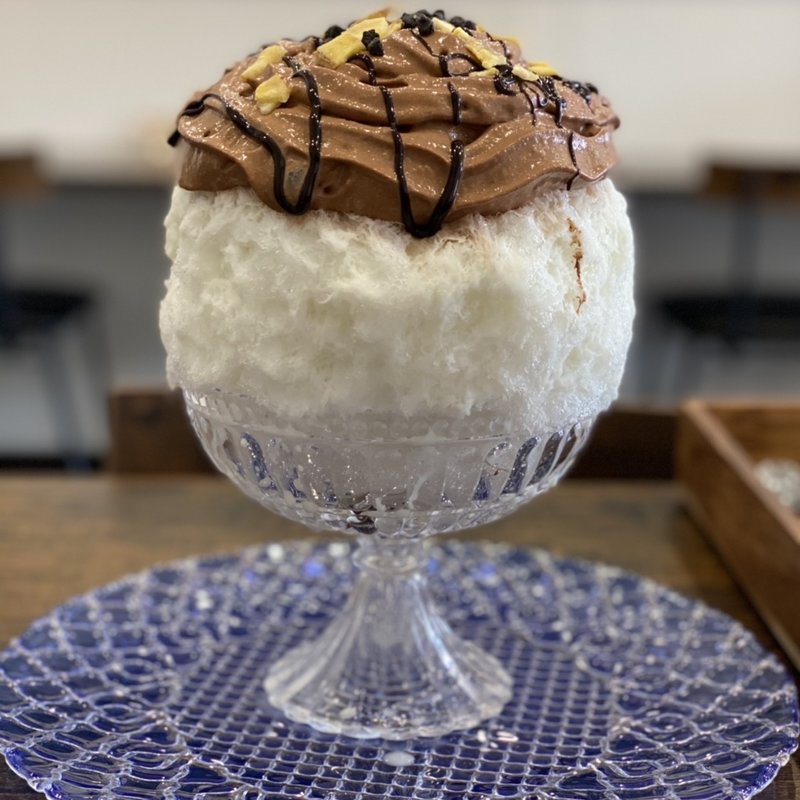 チョコバナナエスプーマ(不思議なかき氷　金沢)