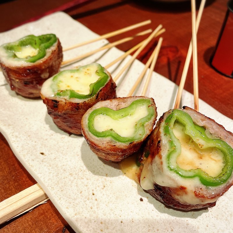 グリーンチー豚巻き串(博多やさい巻き串屋ねじけもん自由が丘別邸)