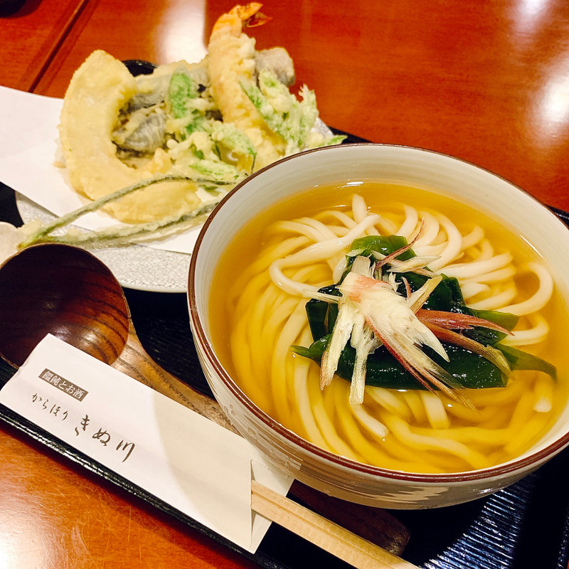 冷かけ天盛り(饂飩とお酒 からほり きぬ川)