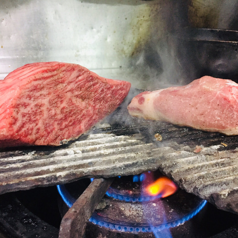 尾崎牛とイベリコ豚のロティ(フランス厨房 旬彩 中央駅店 )