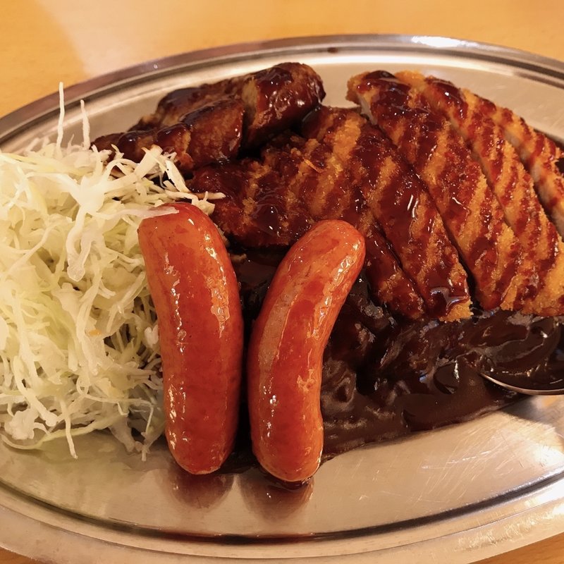 Lセット中（ロースカツハンバーグウインナー）(ターバンカレー 本店 )