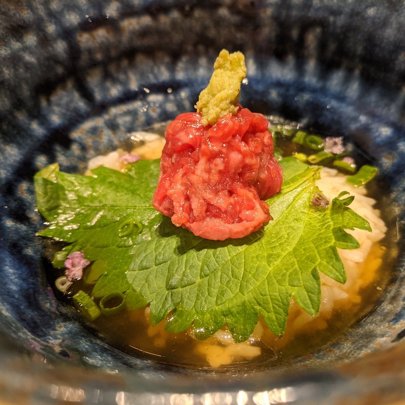 出汁茶漬けユッケのせ(尾崎牛焼肉 銀座 ひむか )