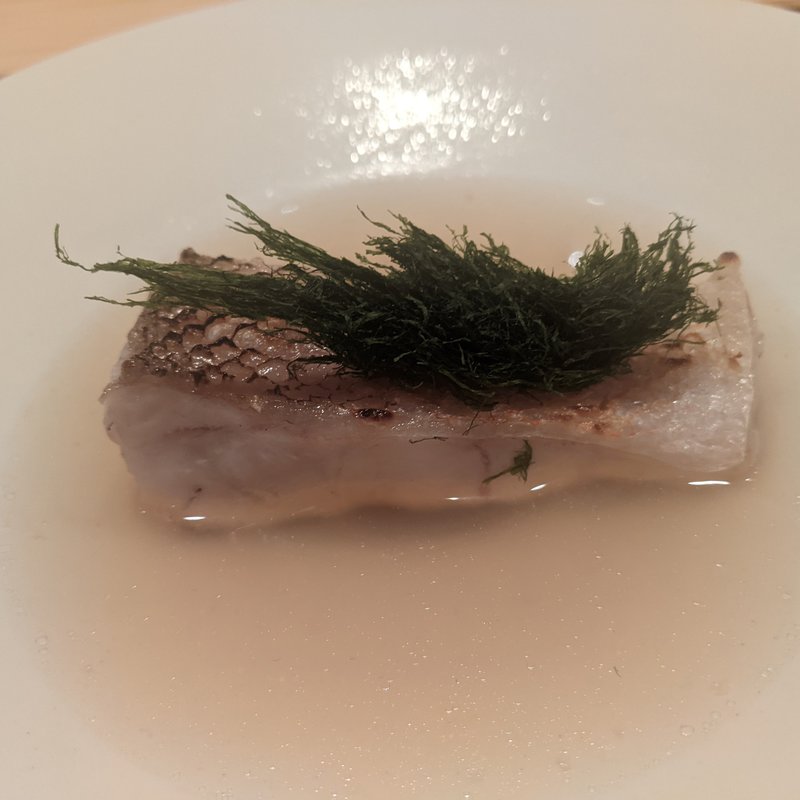 シロアマダイ焼きびたし、吉野川スジアオノリ(わたなべ)