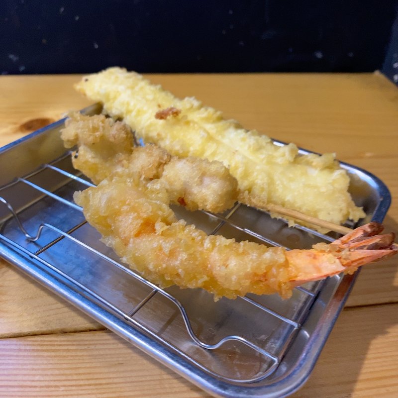 串かつ、イカ天、海老天(魚有てん)